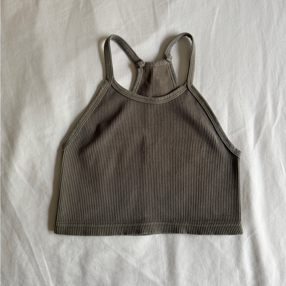 Free People Movement Happiness Runs Crop Top, light light Army green, XS/S